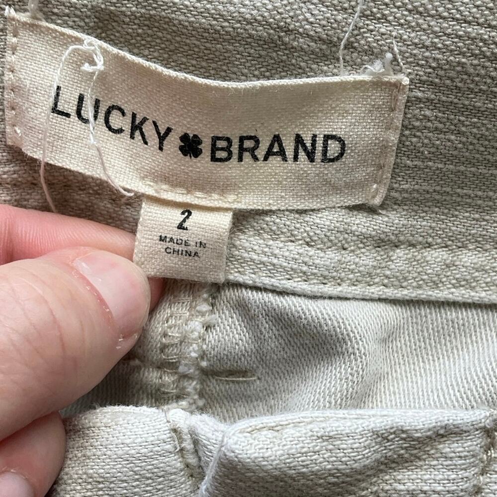 Lucky Brand Women’s Size 2 Cream Utility Pants Cropped 24 Inseam Cotton Lyocell - Picture 4 of 9